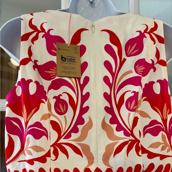 Boden Lauren Cotton Midi Dress Poppy Red Elaborate Flora 6 R NWT - Picture 11 of 14